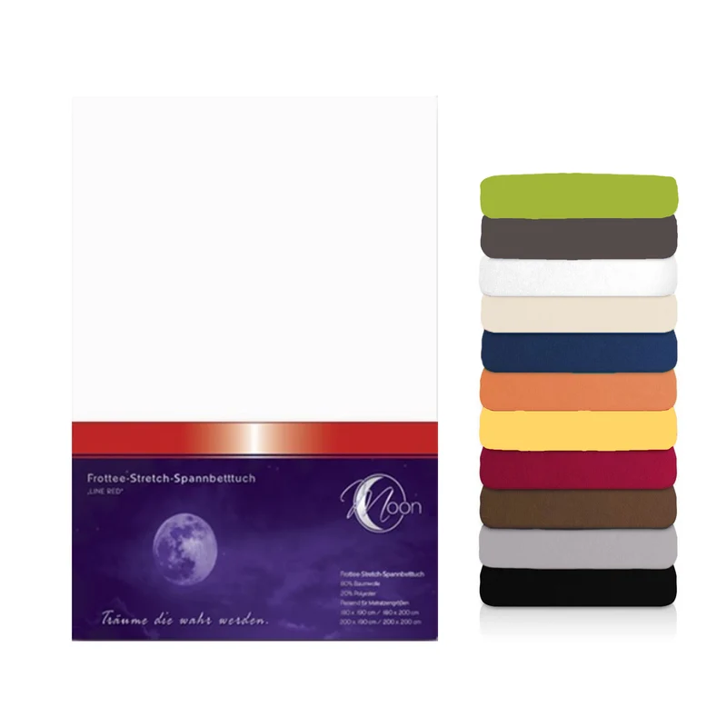 Moon Line Red Frottee Spannbettlaken 160x200