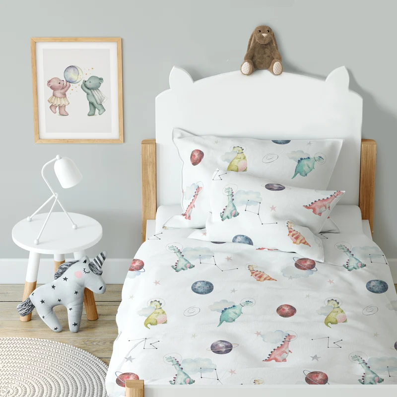 "Dino Galaxy" Premium Kinderbettwäsche