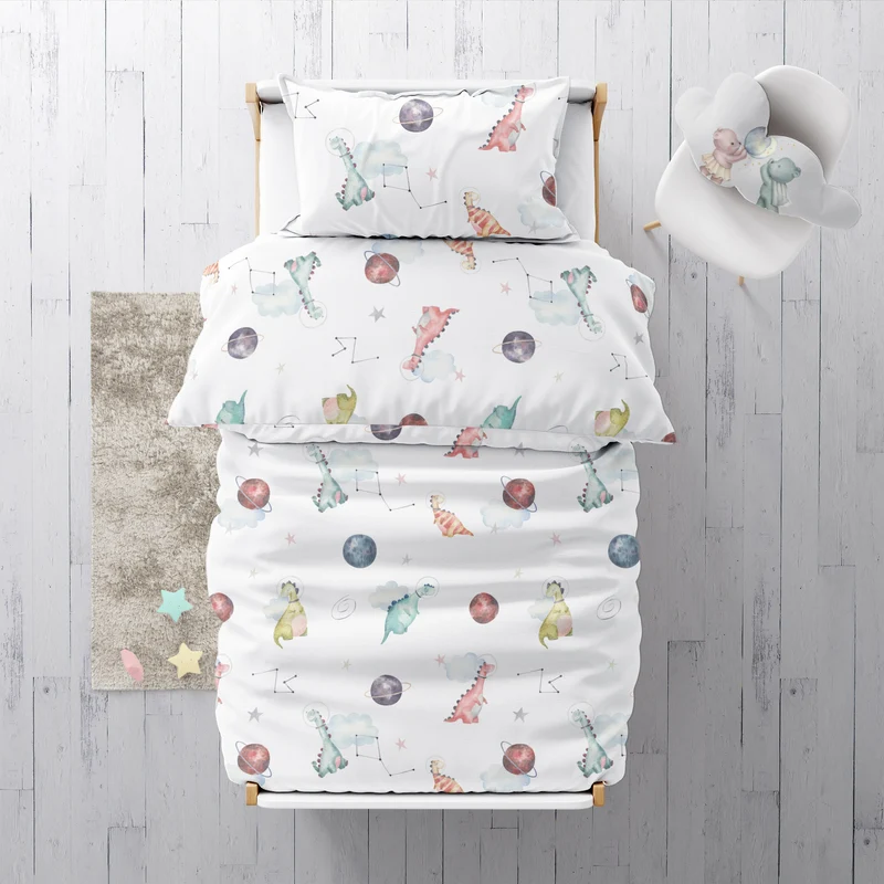"Dino Galaxy" Premium Kinderbettwäsche