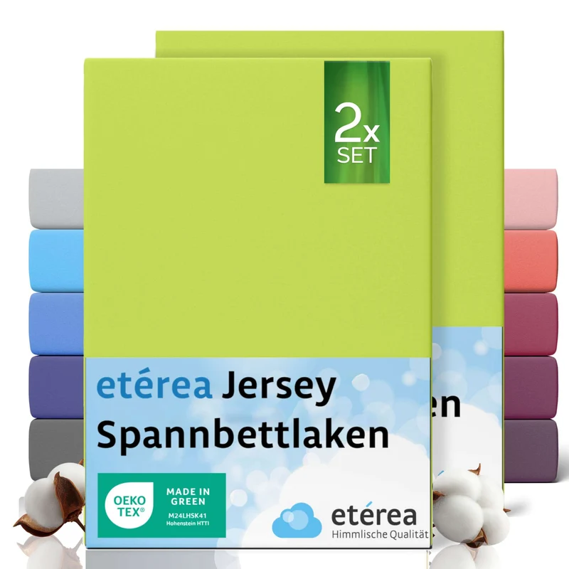 etérea Comfort Jersey Kinder Spannbettlaken Doppelpack