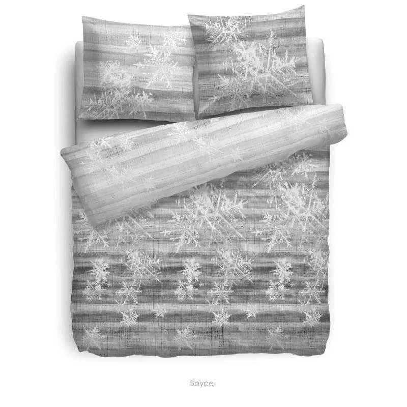 HnL Flanell Bettwäsche Schnee Grau Boye Grey