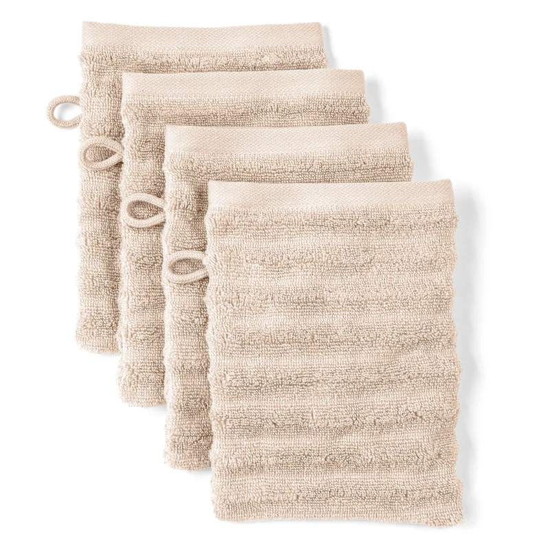 Waschlappen "Waves" - Beige - 4x 16x21cm
