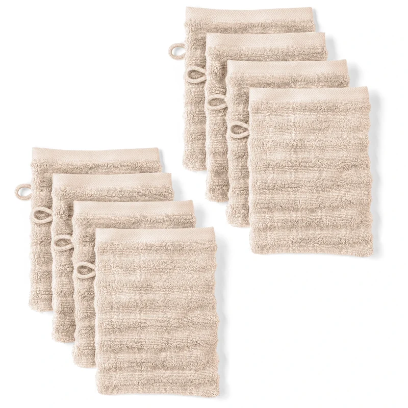 Waschlappen "Waves" - Beige - 8x 16x21cm