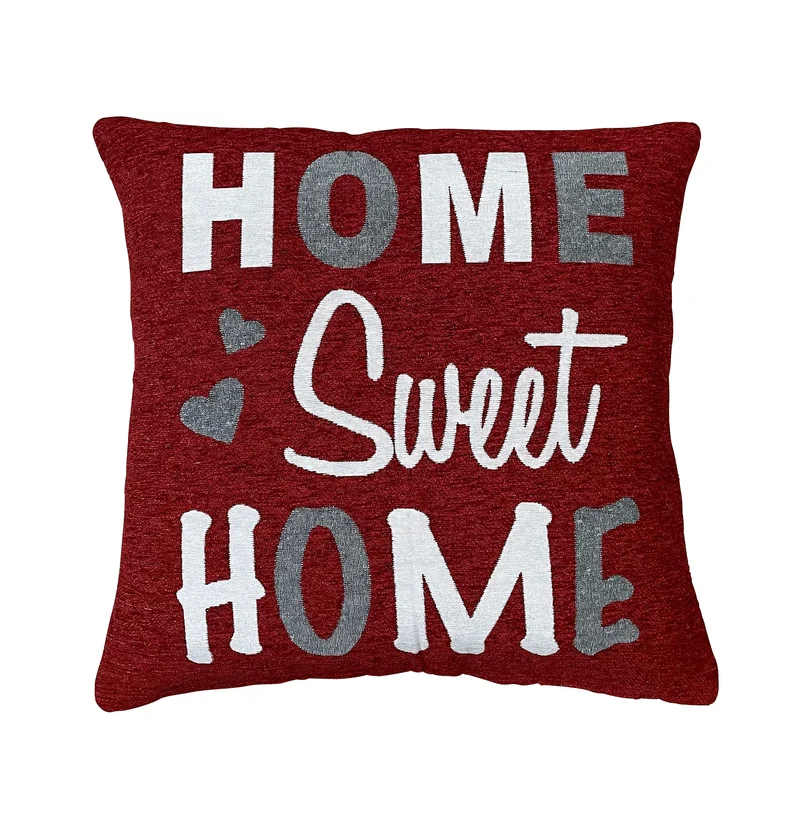 Hossner Heimtex Home Sweet Home Jaquard Kissenhülle Mit Schriftzug 45x45 cm