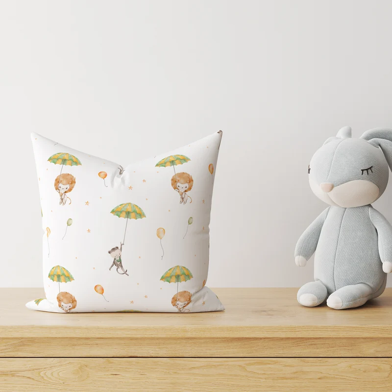 "Löwe und Affe" Premium Kinder Dekokissen
