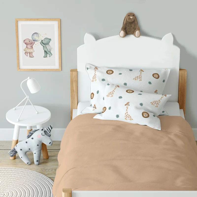 "Giraffe und Löwe" Premium Kinderbettwäsche