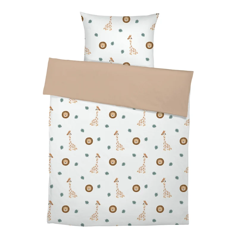 "Giraffe und Löwe" Premium Kinderbettwäsche