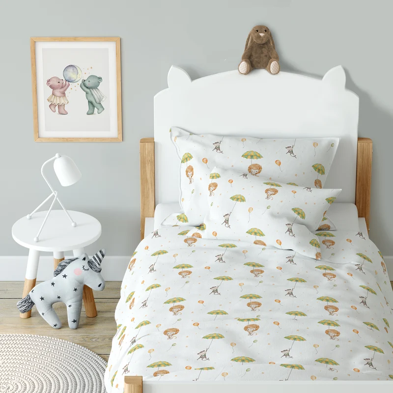 "Löwe und Affe" Premium Kinderbettwäsche