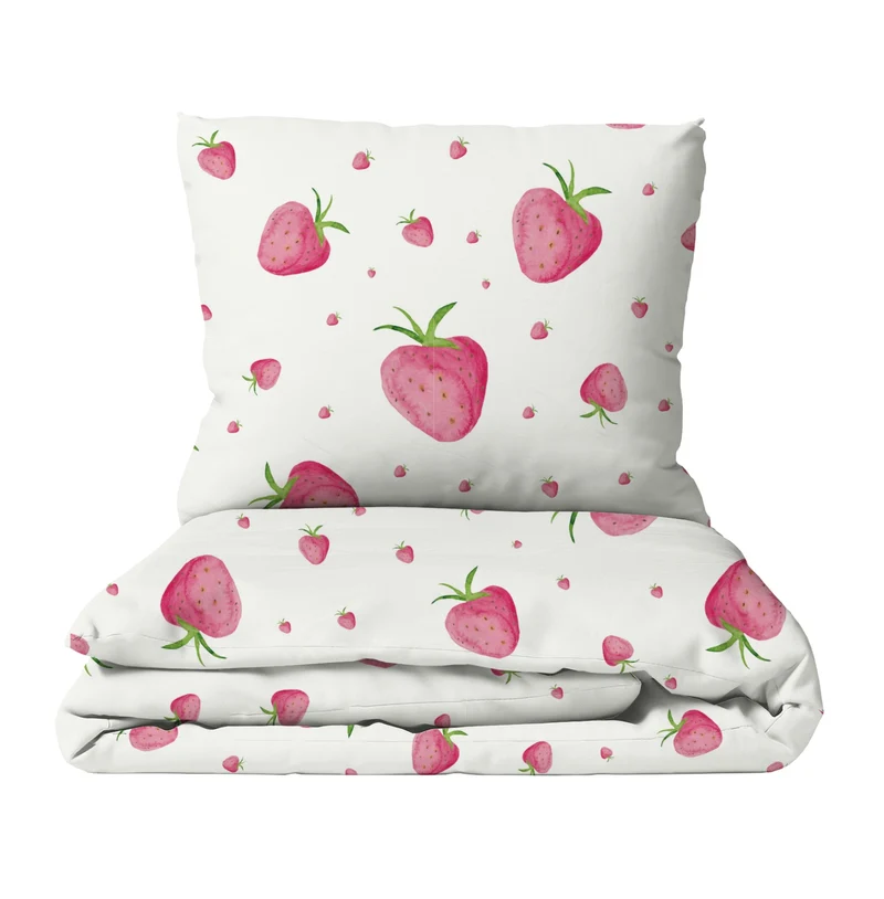 “Erdbeeren” Premium Kinderbettwäsche