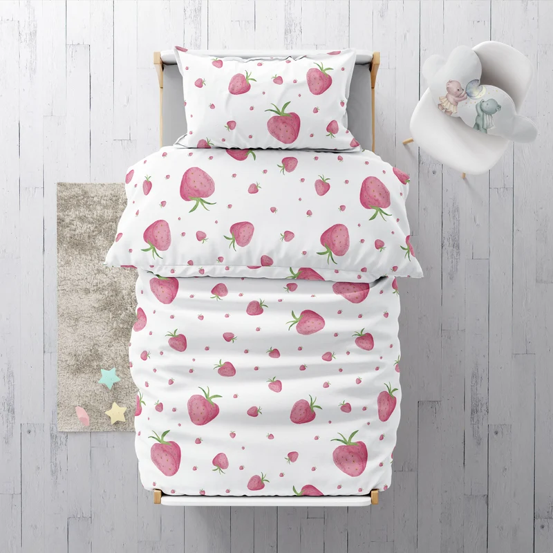 “Erdbeeren” Premium Kinderbettwäsche