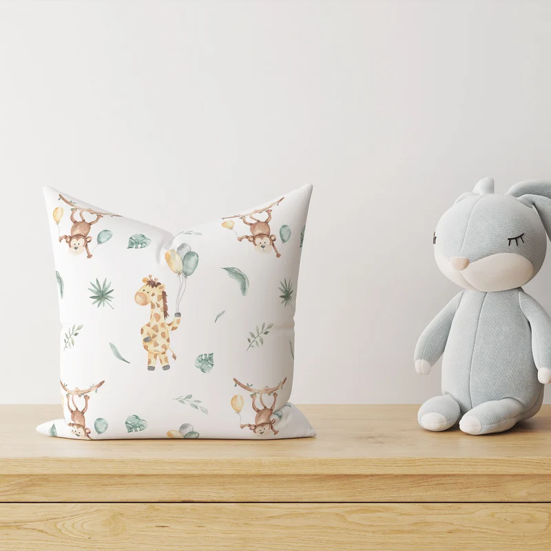 "Affe Giraffe" Premium Kinder Dekokissen