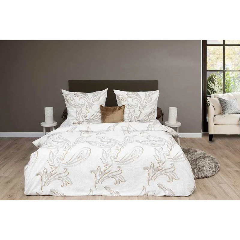 HnL Satin Bettwäsche Paisley 135x200 cm + 80x80 cm