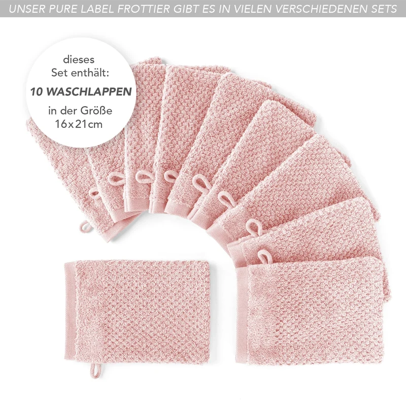 Waschlappen "Popcorn" - Rosa - 10x 16x21cm