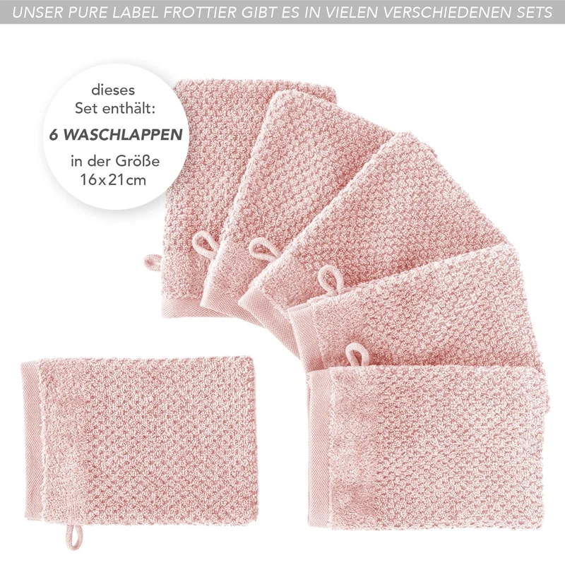 Waschlappen "Popcorn" - Rosa - 6x 16x21cm