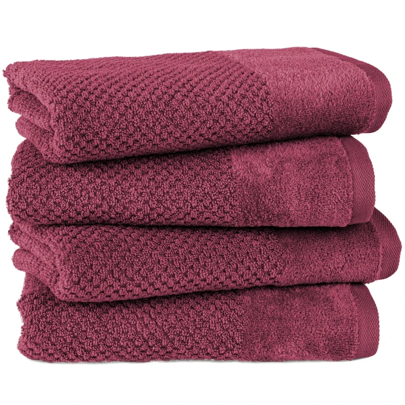 Handtücher "Popcorn" - Beere - 4x 50x100cm
