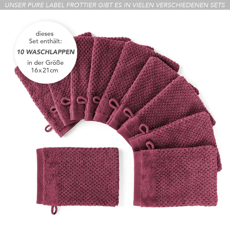 Waschlappen "Popcorn" - Beere - 10x 16x21cm