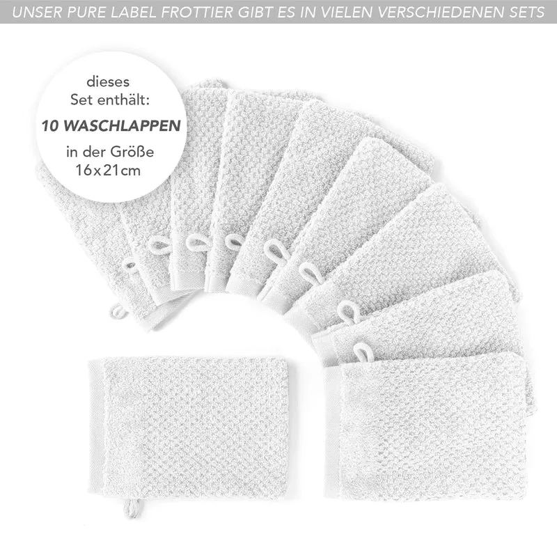 Waschlappen "Popcorn" - Weiß - 10x 16x21cm