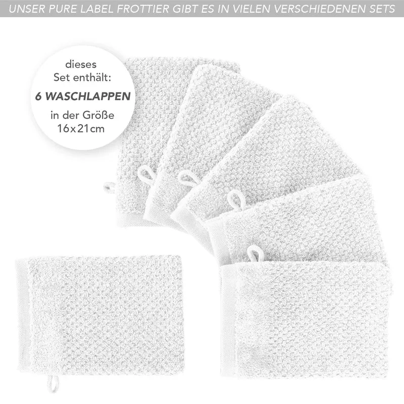 Waschlappen "Popcorn" - Weiß - 6x 16x21cm