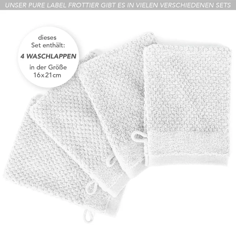 Waschlappen "Popcorn" - Weiß - 4x 16x21cm