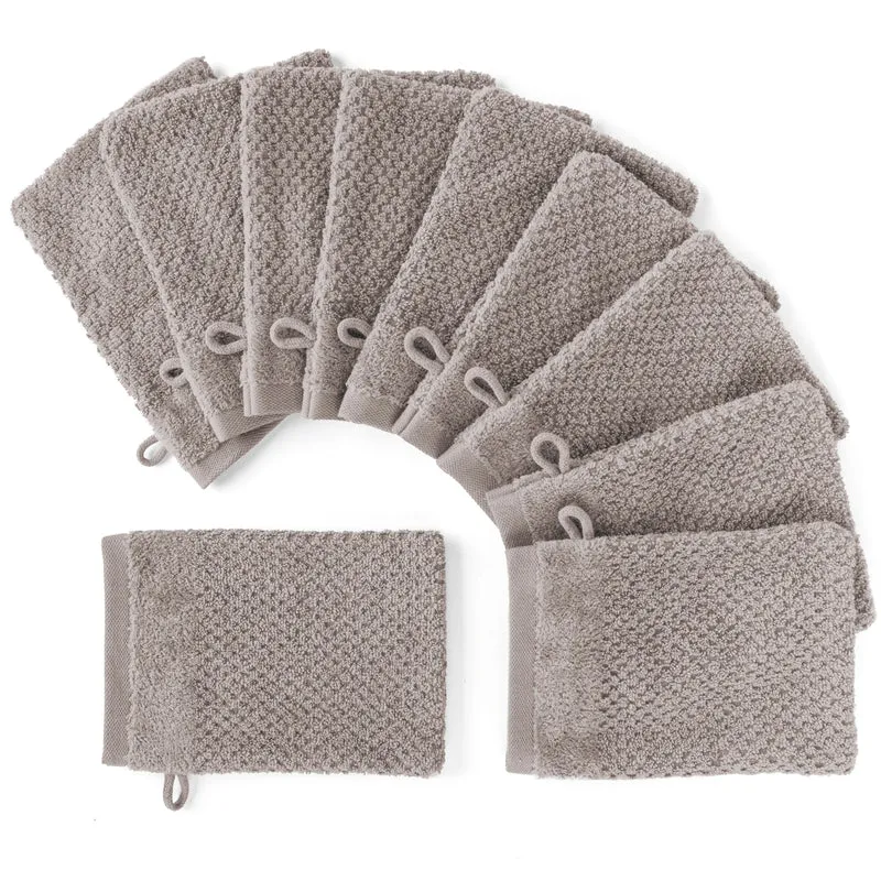 Waschlappen "Popcorn" - Taupe - 10x 16x21cm