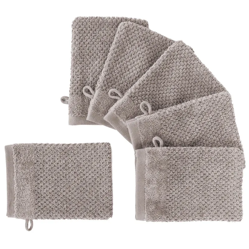 Waschlappen "Popcorn" - Taupe - 6x 16x21cm