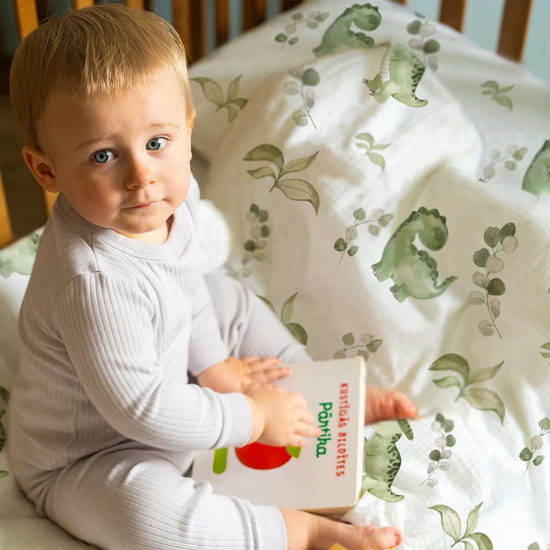 “Eukalyptus Dinos” Premium Kinderbettwäsche