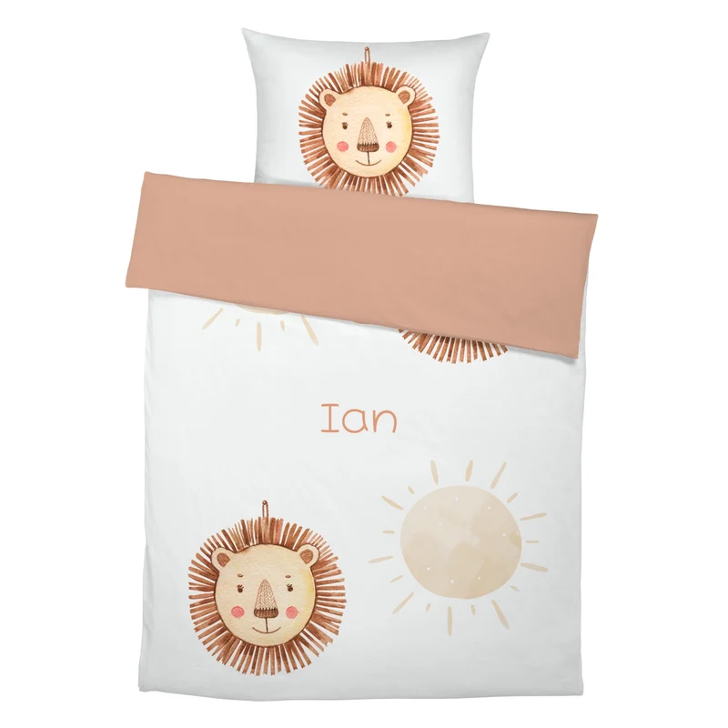 "Löwe" Premium Kinderbettwäsche mit Namen