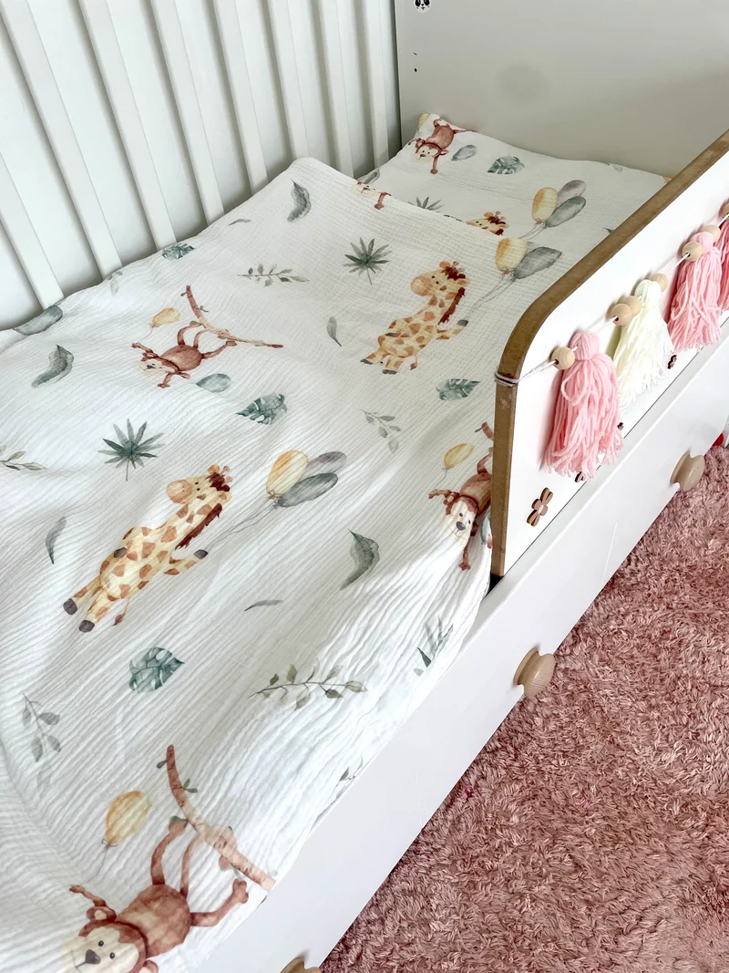 “Affe und Giraffe” Premium Kinderbettwäsche