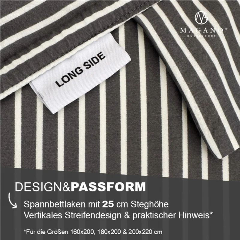 Luxus Streifen Spannbettlaken | Bambus & Baumwolle