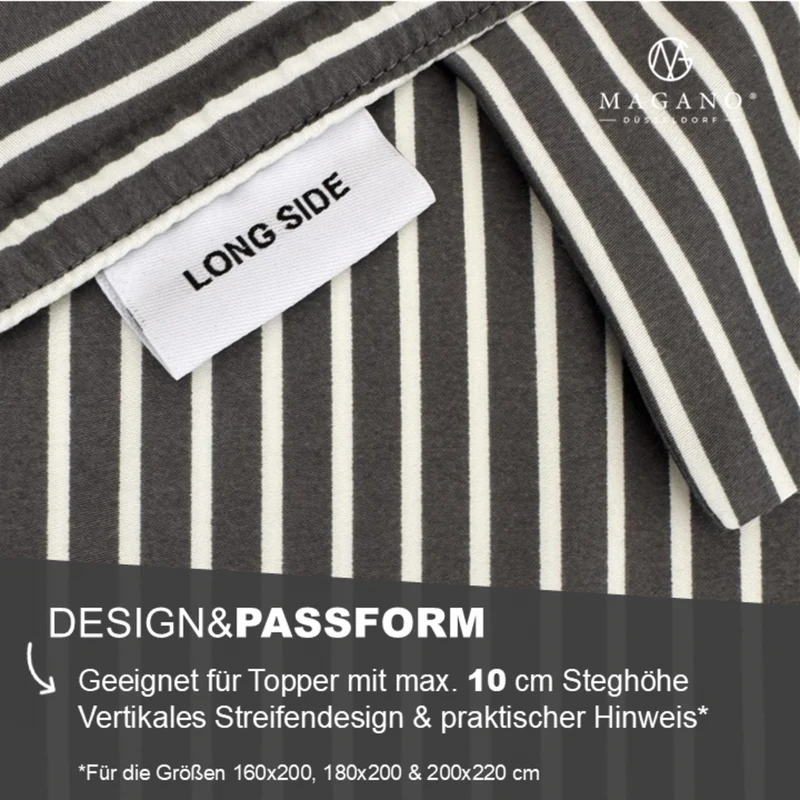 Luxus Streifen Spannbettlaken | Bambus & Baumwolle
