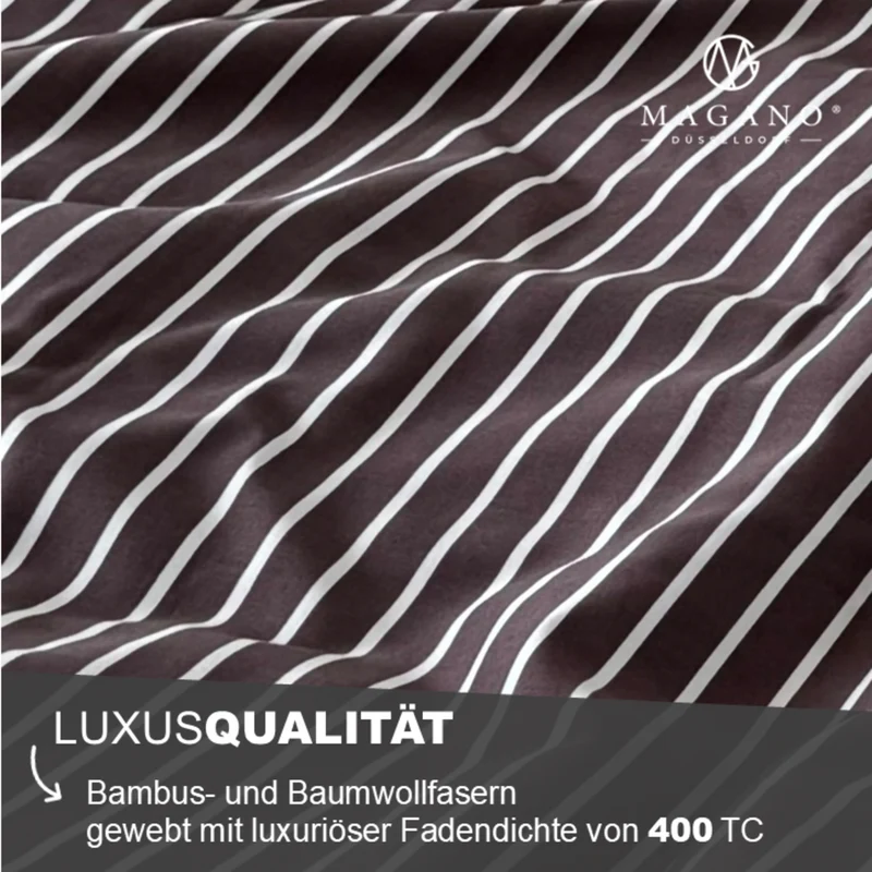 Luxus Streifen Spannbettlaken | Bambus & Baumwolle