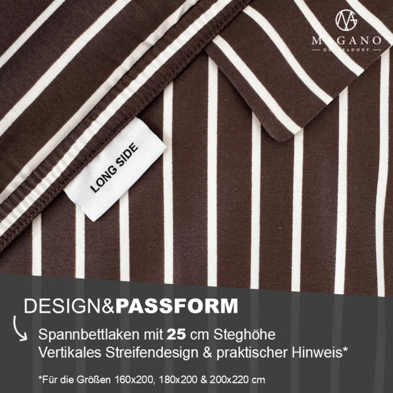 Luxus Streifen Spannbettlaken | Bambus & Baumwolle