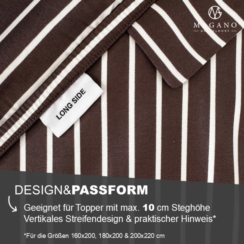 Luxus Streifen Spannbettlaken | Bambus & Baumwolle