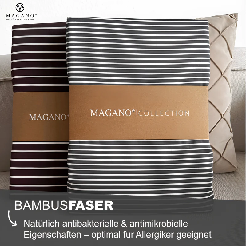 Luxus Streifen Spannbettlaken | Bambus & Baumwolle