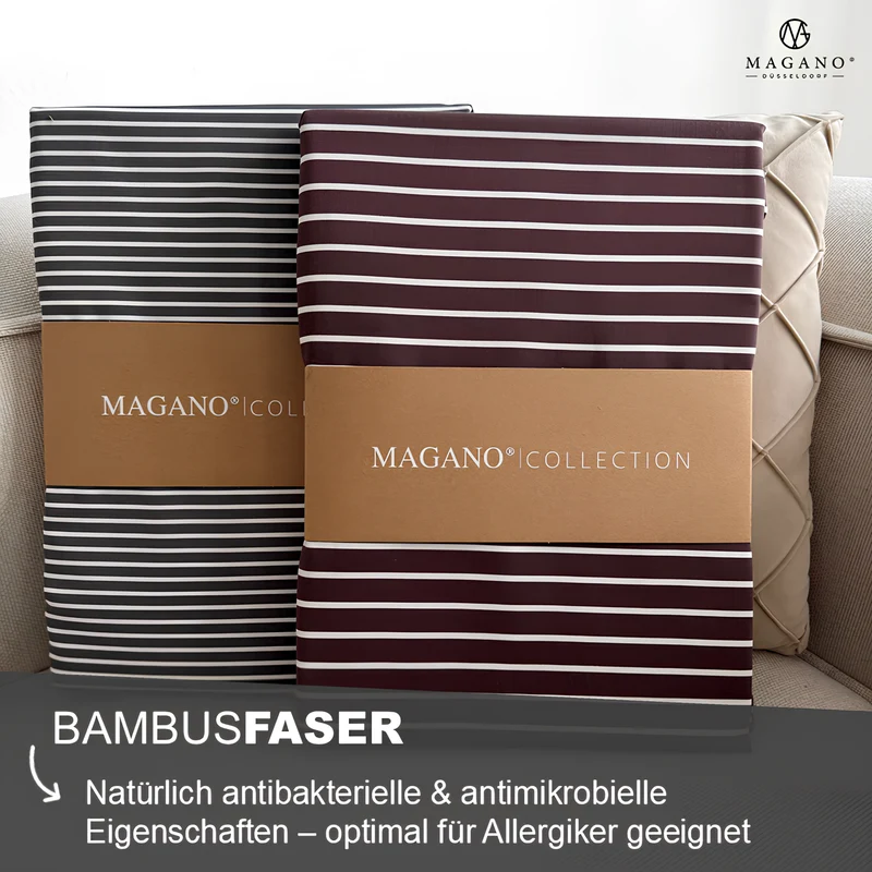 Luxus Wendebettwäsche | Streifendesign | Bambus & Baumwolle