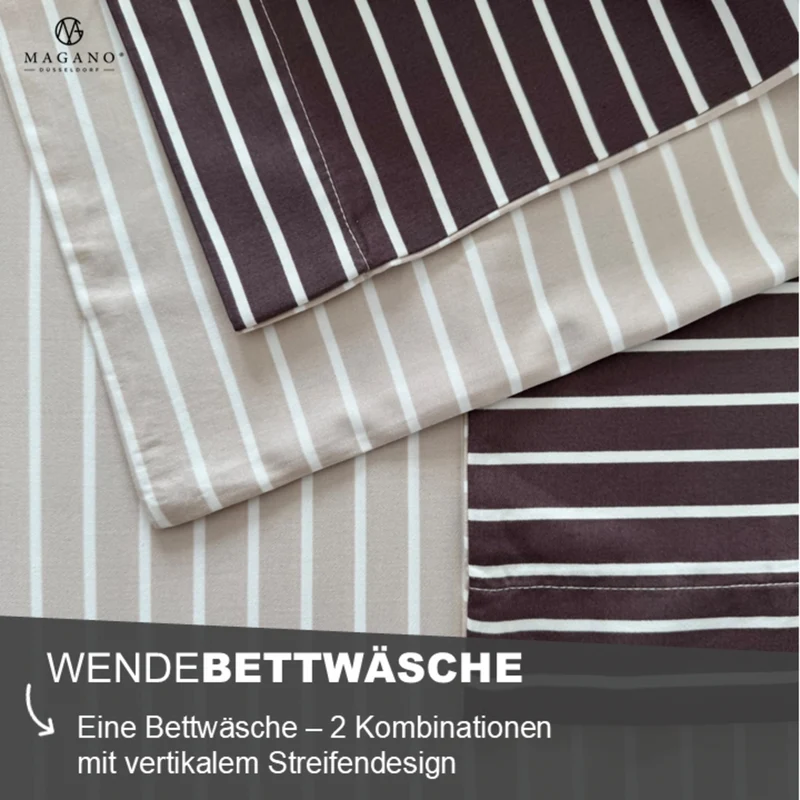 Luxus Wendebettwäsche | Streifendesign | Bambus & Baumwolle