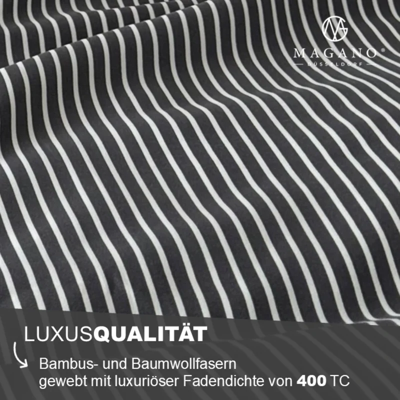 Luxus Wendebettwäsche | Streifendesign | Bambus & Baumwolle