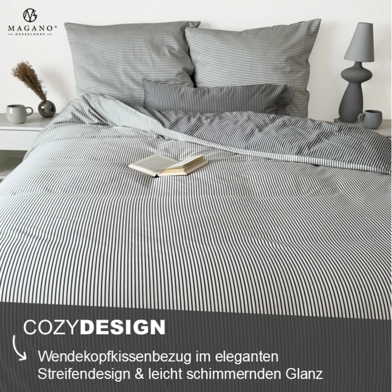 Luxus Wendebettwäsche | Streifendesign | Bambus & Baumwolle
