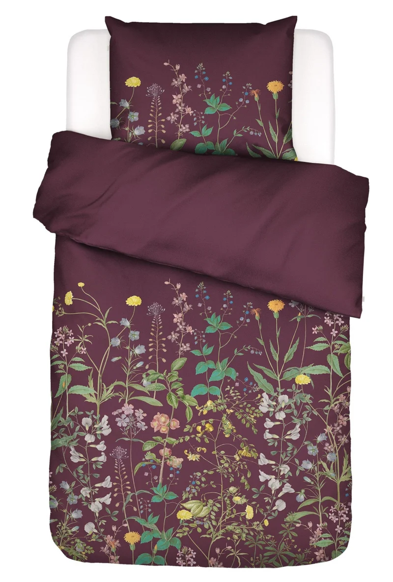 Satinbettwäsche Essenza Augustina mauve wine