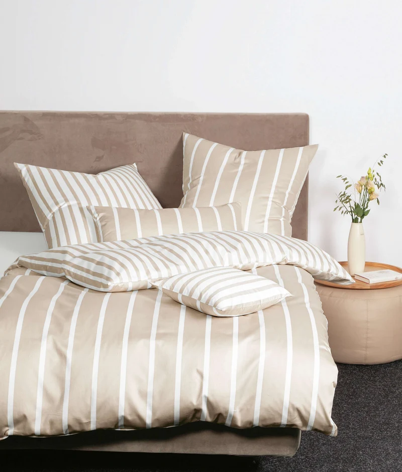 Satin-Bettwäsche Streifen von Janine in 8 Farben