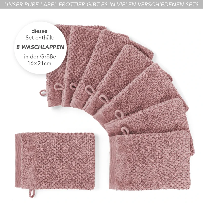 Waschlappen "Popcorn" - Mauve - 8x 16x21cm