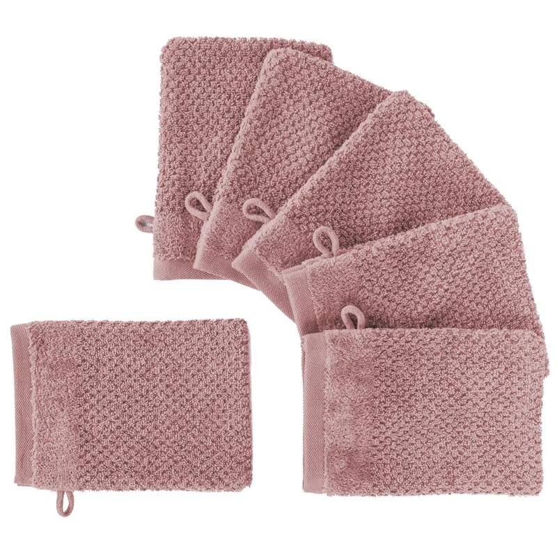 Waschlappen "Popcorn" - Mauve - 6x 16x21cm