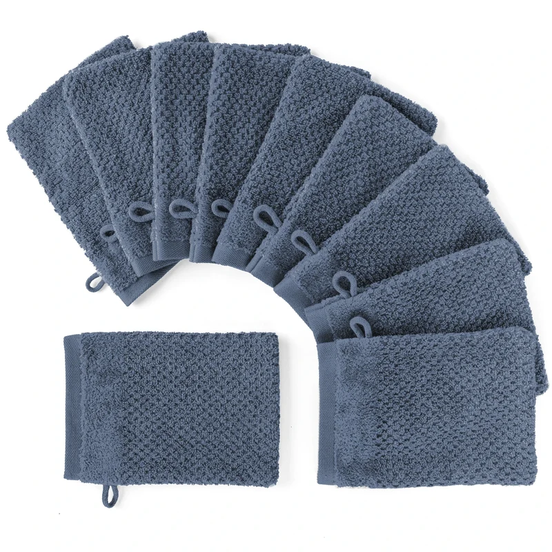 Waschlappen "Popcorn" - Jeansblau - 10x 16x21cm