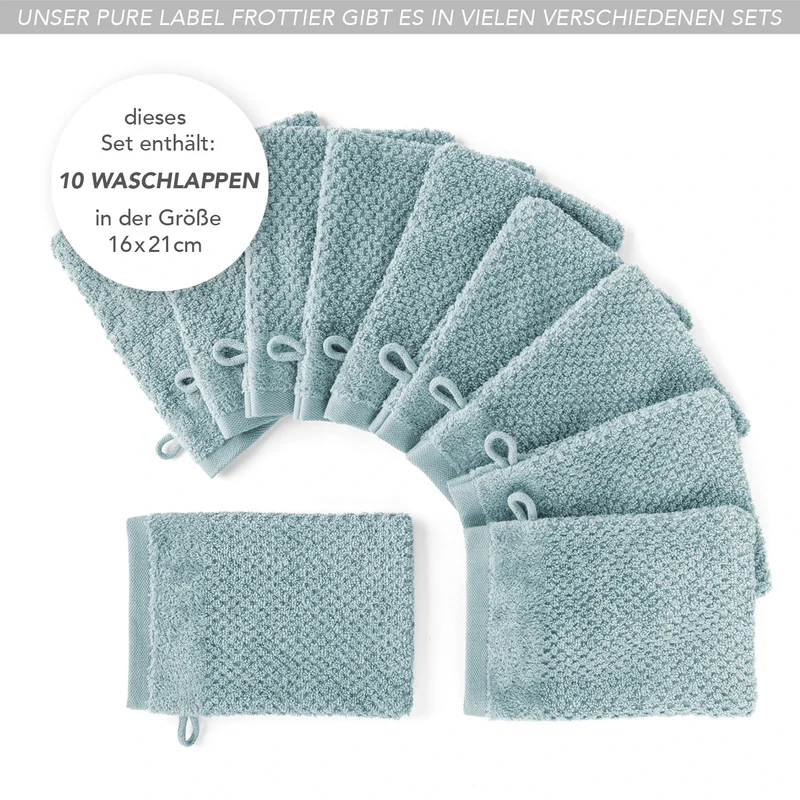 Waschlappen "Popcorn" - Hellblau - 10x 16x21cm