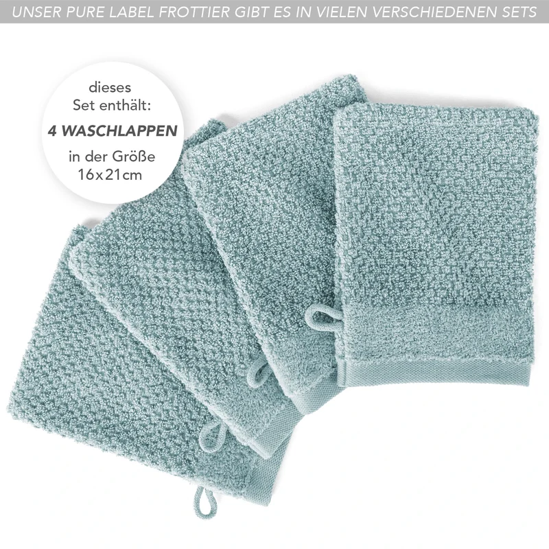 Waschlappen "Popcorn" - Hellblau - 4x 16x21cm