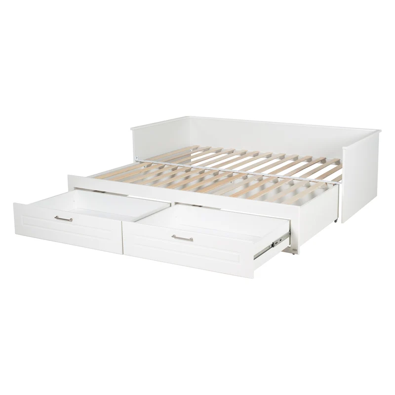 Tagesbett - zum Doppelbett ausziehbar, weiß