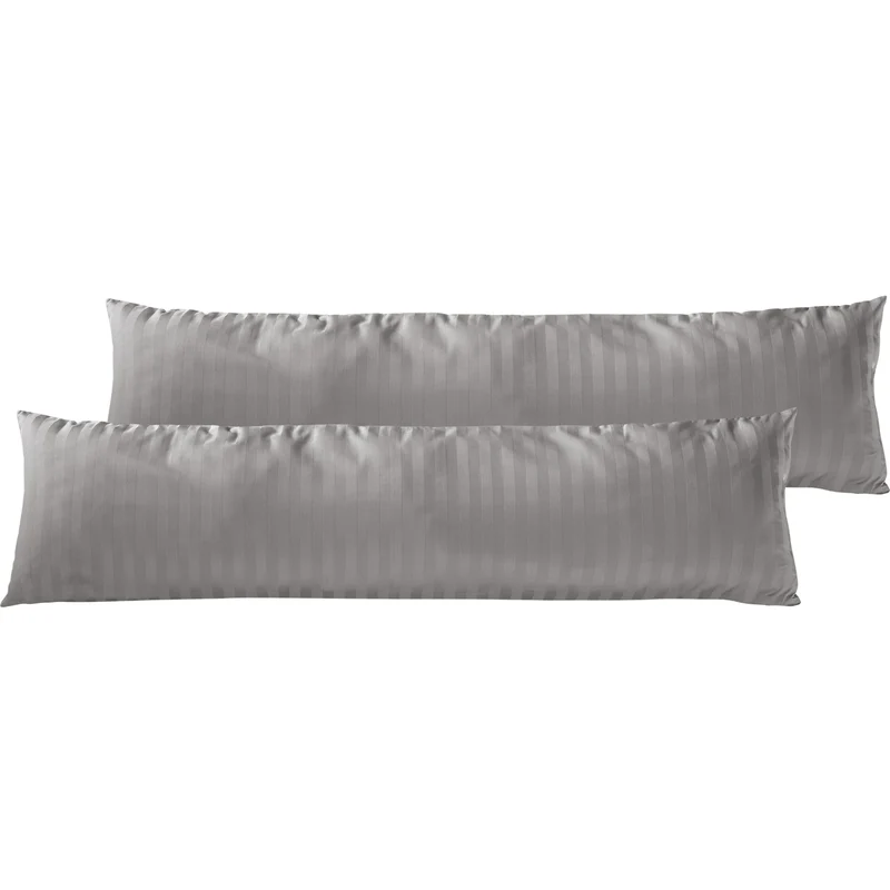 Mako Satin Kissenbezug Damast Streifen - Pure Label - Anthrazit - 40x40cm