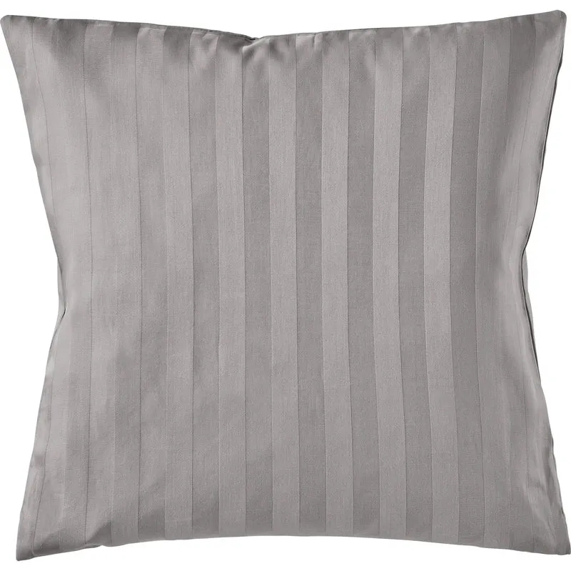 Mako Satin Kissenbezug Damast Streifen - Pure Label - Hellgrau - 40x40cm