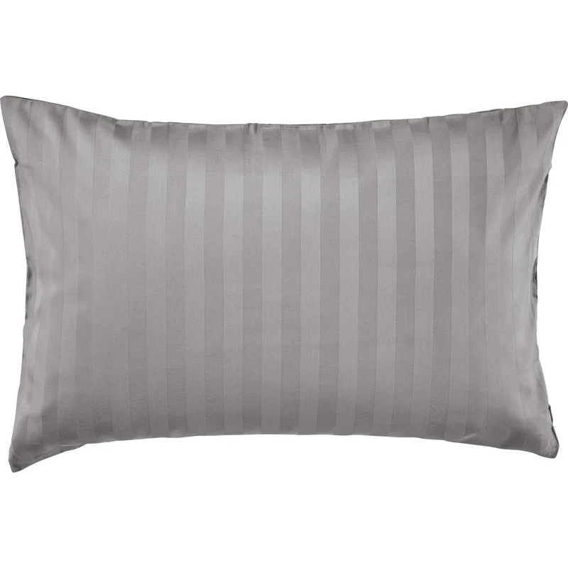 Mako Satin Kissenbezug Damast Streifen - Pure Label - Anthrazit - 40x40cm