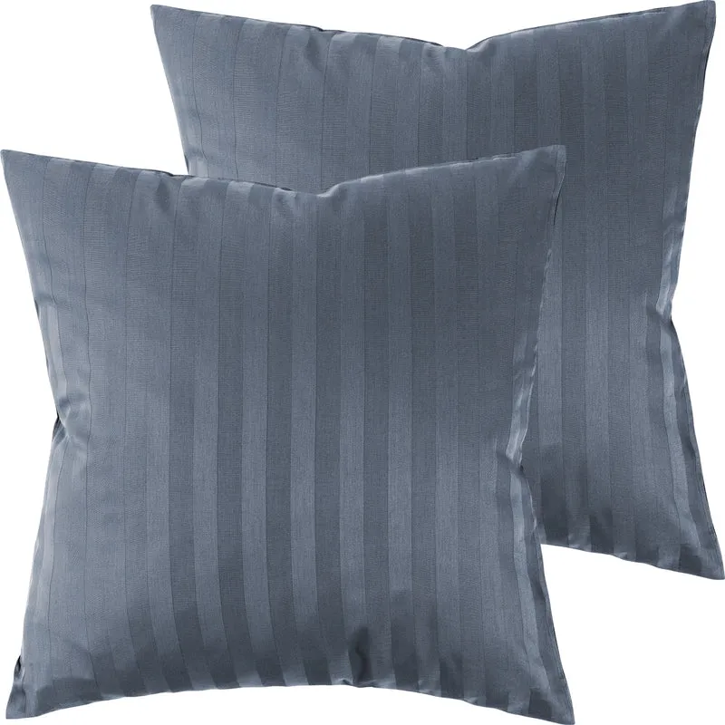 Mako Satin Kissenbezug Damast Streifen - Pure Label - Anthrazit - 40x40cm